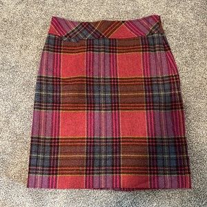 Plaid wool skirt